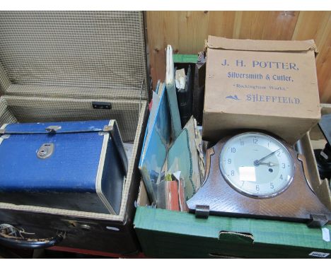 Enfield Mantel Clock, musical photo album, etc:- One Box, together with two cases.