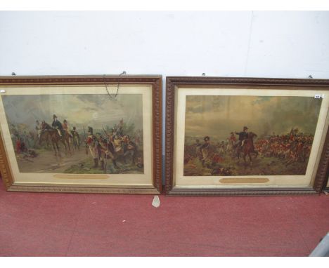R. Hillingford, a pair of framed prints, Wellington at Waterloo", "What Will They Say of This England". (2)