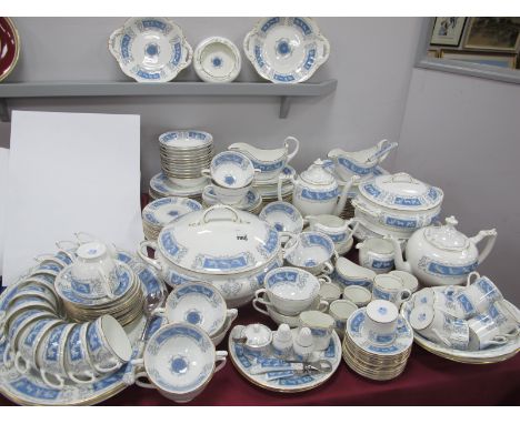 A Large Comprehensive Coalport 'Revelry' Dinner, Tea and Coffee Service - comprising two oval meat plates, thirteen dinner pl