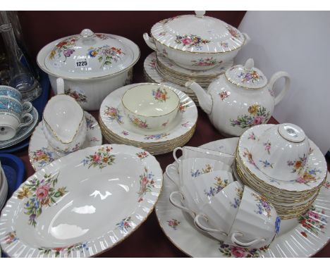 Royal Worcester 'Roanoke' Dinner and Tea service, forty two pieces including tea pot, tureens and oven to table casserole dis