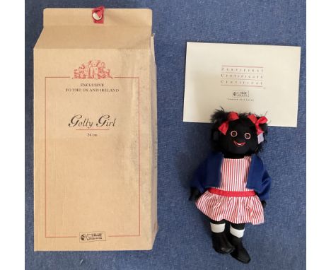 Steiff Golly Girl 26cm. Limited edition No 00513 of 1,500. The feminine delight who captured the heart of Golly Boy. Red and 