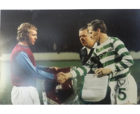 BILLY McNEILL (Celtic Football Club) SIGNED COLOUR PHOTOGRAPHIC PRINTdepicting him in 1970 shacking hands with West Ham legen