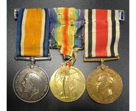 1914-18 BRITISH WAR AND VICTORY MEDALSnamed to 'K.46674 A.W.Smith. Sto.1. R.N.', and a George VI Special Constabulary Long Se