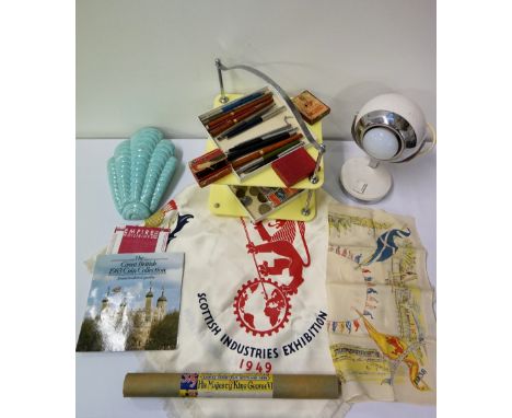 LOT OF VARIOUS COLLECTABLESincludes Empire Exhibition Scotland (Glasgow) 1938 souvenirs - poster and handkerchief, Scottish I
