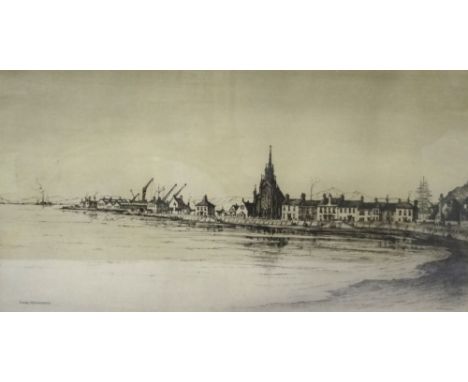 JAMES MACINTYRE (Scottish, 1880-1950)Ardrossan, etching, signed, 21.5cm x 36.8cm