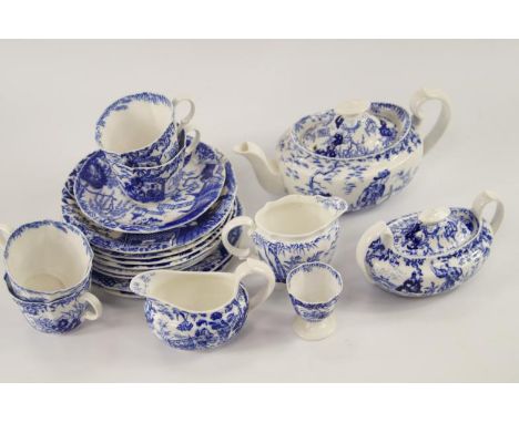 A Royal Crown Derby part tea service, comprising cups, saucers, side plates, egg cup etc (1 tray).