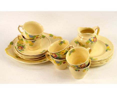 A Royal Doulton half tea service, with Minden pattern decoration.