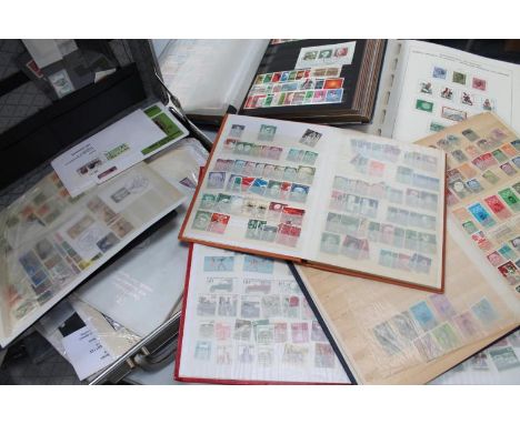 Five albums of West German stamps 1949-90's, many 1970's - 90's. Many mint/fine, postal marked, and a case of cropped.