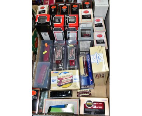 A QUANTITY OF ASSORTED BOXED MODERN DIECAST MAINLY BUSES, COACHES AND TRAMS, Corgi Classics, Corgi 00C, EFE, Oxford Diecast e
