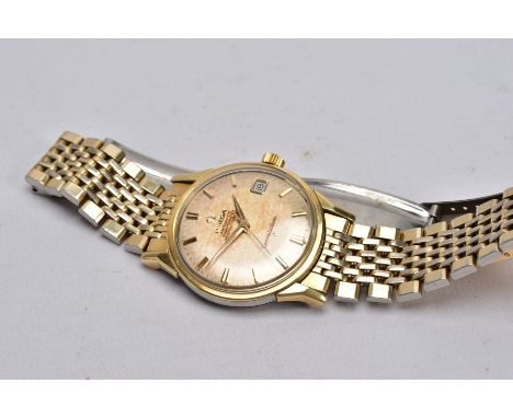 A GENTS OMEGA AUTOMATIC, CONSTELLATION WRISTWATCH, round gold dial signed 'Omega Automatic Chronometer, Officially Certified,