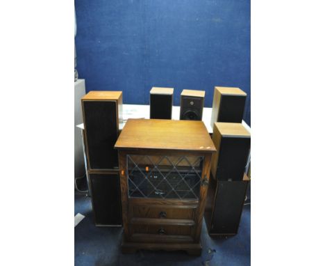 A GOLDRING LENCO GL69 VINTAGE TURNTABLE, three Celestion Ditton 15 speakers, a pair of Celestion 5 speakers, a Pair of Celest