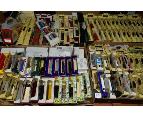 FOUR BOXES OF BOXED DIE-CAST VEHICLES, mostly Lledo 'Days Gone' including Dads Army, a special limited edition set to commemo
