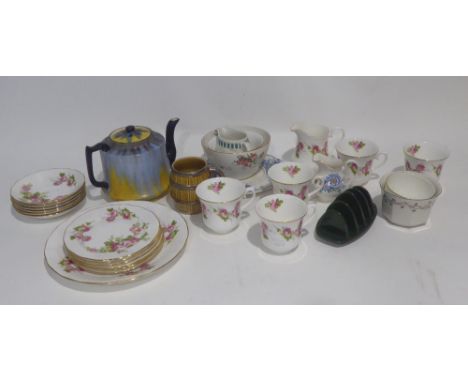 A ROYAL OSBORNE CHINA TEA SERVICE, 21 PIECES AND MISC TEA WARES ETC....
