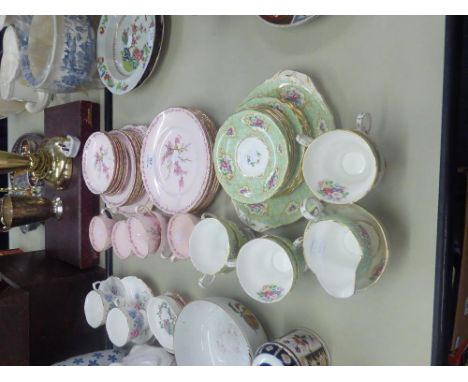 GAINSBOROUGH CHINA; 'QUEEN ANNE' PATTERN TEA SERVICE FOR 6 PERSONS, 20 PIECES AND A TUSCAN CHINA 'APRIL BEAUTY'  PATTERN TEA 