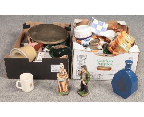 Two boxes of miscellaneous. Sadler, Carltonware, Foreign examples etc.  