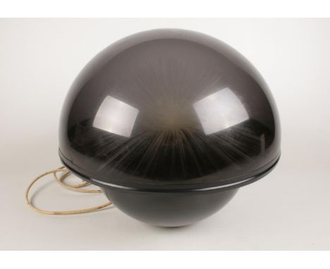 A Crestworth 'Galaxy' fibre optic table lamp, with Perspex dome cover and black pedestal base. H:35cm.  working with Intermit