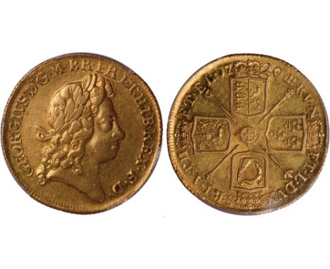 British coins, George I, two guineas, 1720/17, laur. head r., rev. crowned cruciform shields, sceptres in angles (S.3627), ce