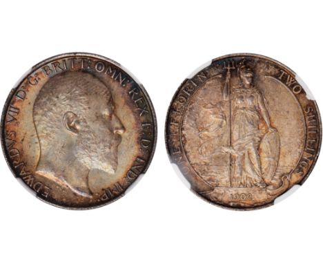 British coins, Edward VII, florin, 1903, bare head r., rev. Britannia standing (S.3981), toned, certified and graded by NGC a