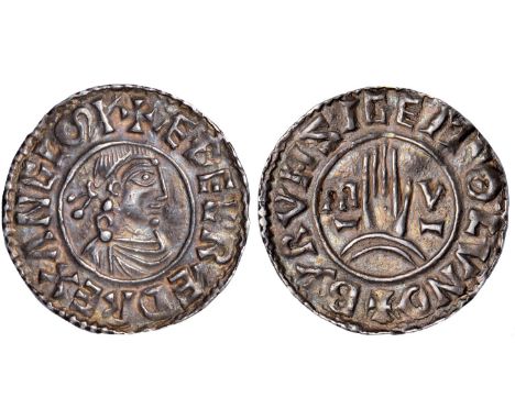 British coins, Aethelred II (978-1016), penny, first hand type (BMC. IIa), London, Brunsige, BYRVNSIGE M-O LVND, bust r., wit