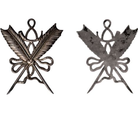 Masonic Jewels, A William IV Masonic Secretary’s or Scribe’s Jewel, by James Dixon & Son, crossed quills tied with a ribband,