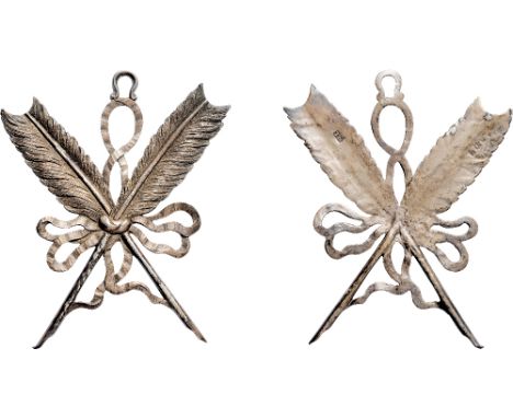 Masonic Jewels, A Georgian Masonic Secretary’s or Scribe’s Jewel, by Thomas Harper, crossed quills tied with a ribband, this 