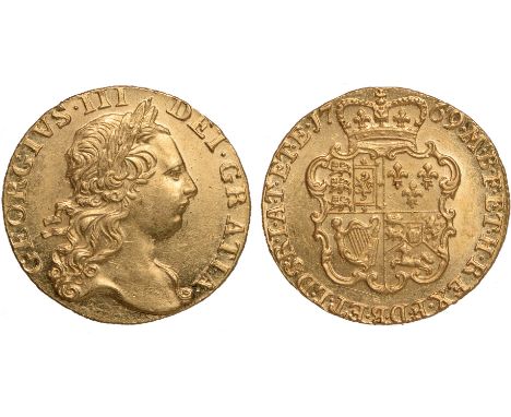 British coins, George III, guinea, 1769, third laur. head r., rev. crowned shield of arms (S.3727), extremely fine, a rare da