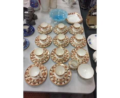 A PARAGON TEA SERVICE COMPRISING OF CUPS, SAUCERS, BREAD AND BUTTER PLATES, CREAM JUG, SUGAR BOWL 