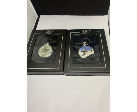 TWO BOXED SPITFIRE DESIGN MANUAL POCKET WATCHES 