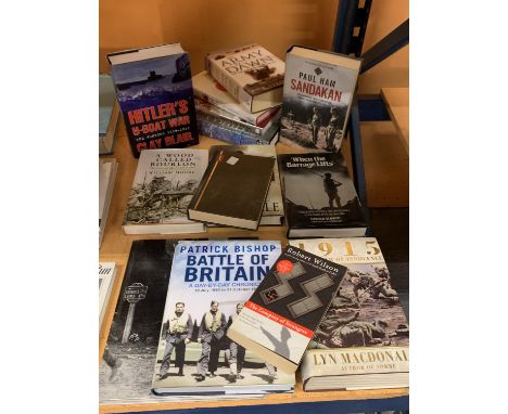 A COLLECTION OF MILITARY BOOKS SOME BEING FIRST EDITIONS TO INCLUDE, THE COMPANY OF STRANGERS (USA PRINT) BY ROBERT WILSON, 1
