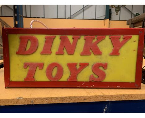 A DINKY TOYS ILLUMINATED LIGHT BOX SIGN 44CM X19CM 