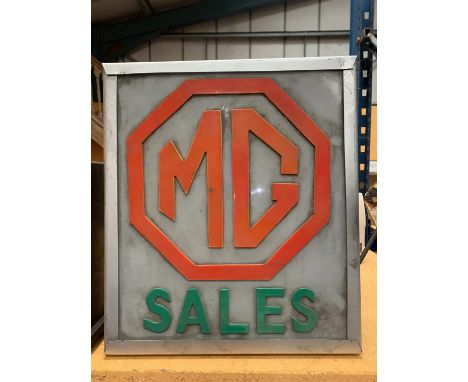 AN MG SALES ILLUMINATED LIGHT BOX SIGN 34CM X 39CM 