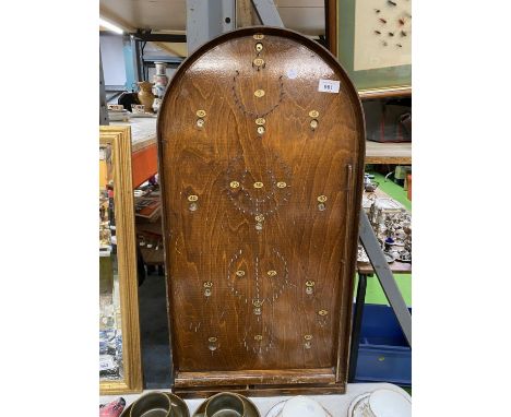 A VINTAGE BAGATELLE BOARD 76CM X 39CM 