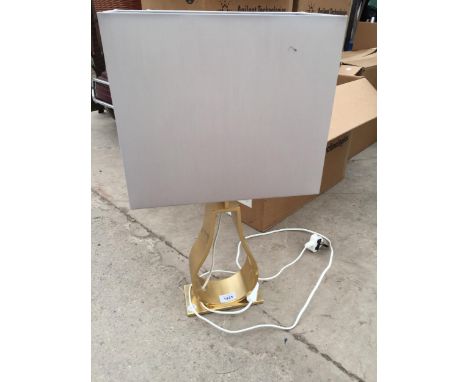 A TABLE LAMP WITH GILT METAL BASE 