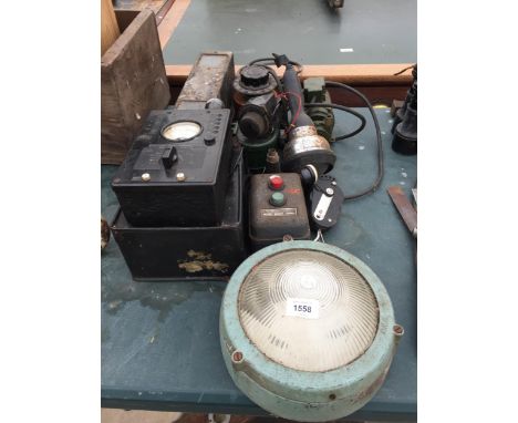 AN ASSORTMENT OF VINTAGE VOLT METERS, SWITCHES AND DIALS ETC 