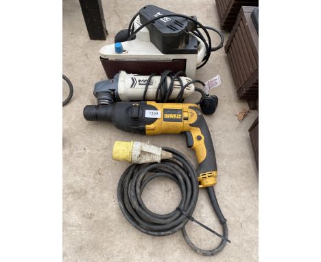 A MACALLISTER SANDER, MACALLISTER MULTI TOOL AND A DEWALT SDS DRILL 