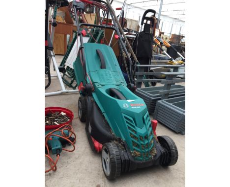 A BOSCH ROTAK 34 R ELECTRIC LAWN MOWER WITH GRASS BOX 