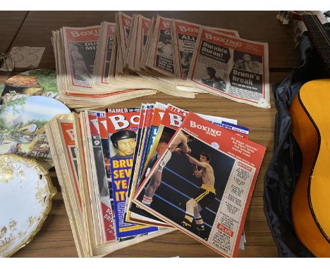APPROX 97 VINTAGE BOXING NEWS MAGAZINES 1971-1996 