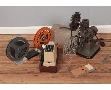 A quantity of cinema equipment including Bell &amp; Howell Model 613 projector, Reel to reel winder and Argus 300 projector. 