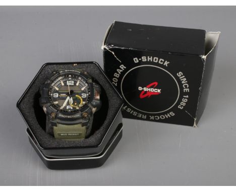 A men's Casio Mudmaster G-Shock quartz wristwatch with hexagonal box.  