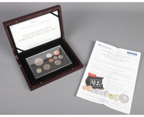 A boxed Westminster 'The Queen's New Portrait Specimen Coin Set'. Presentation edition limit: 995.  