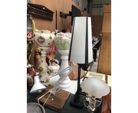 AN ANGLE POISE LAMP WITH TWO MODERN LAMPS (3) 