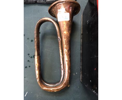 A VINTAGE COPPER GEORGE POTTER &amp; CO ALDERSHOT BUGLE 