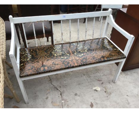 A VINTAGE WOODEN PAINTED BENCH 