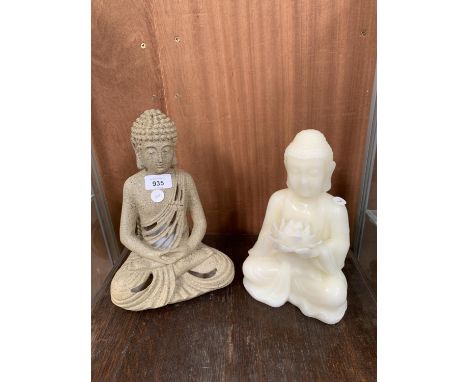 TWO LIGHT UP BUDDHA FIGURES 