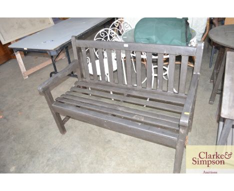 A teak garden bench