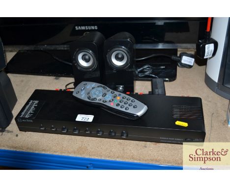 An AV Link speaker chamber (multi way control unit) with a pair of PC speakers 
