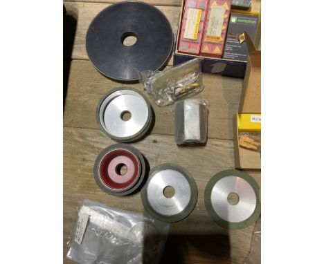 A quantity of engineering tools and equipment including Fine diamond grinding equipment specialist vices large taps and other