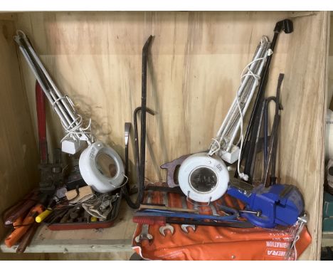 A large selection of hand tools suitable for construction or general workshop use