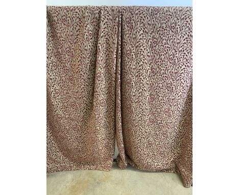 Two pairs of decorative lined curtains. W:210cm x H:225cm