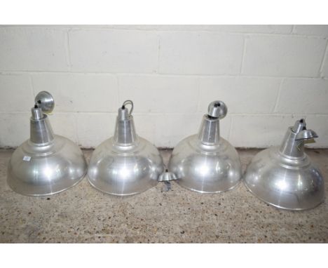 Set of four industrial style metal pendant Lamp Shades